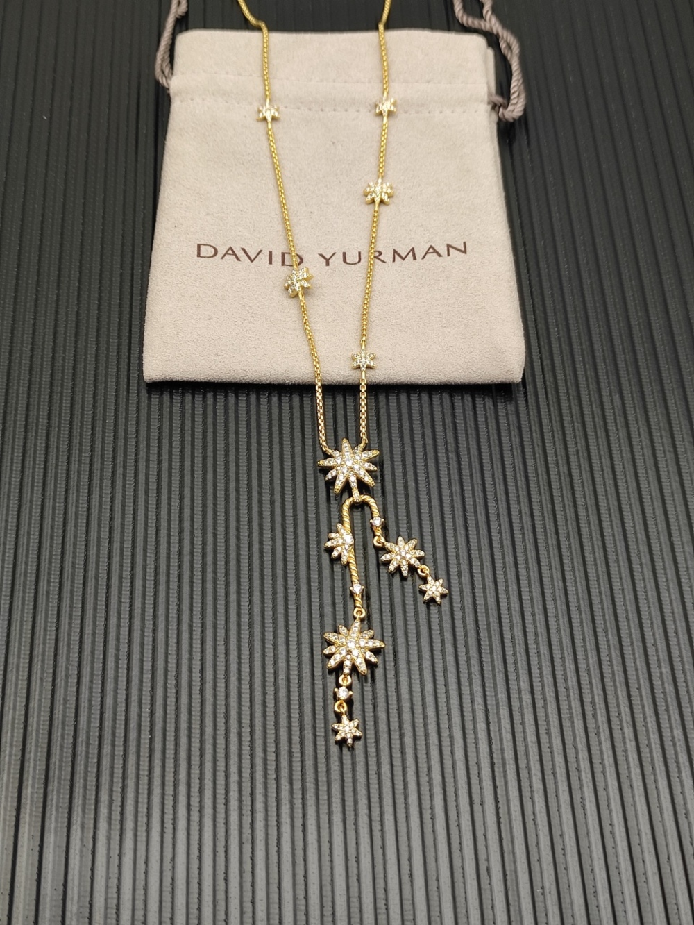 David Yurman Golden Star Cluster Necklace